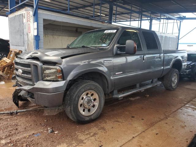 FORD F250 SUPER 2005 gray crew pic diesel 1FTSW21P45ED39773 photo #1