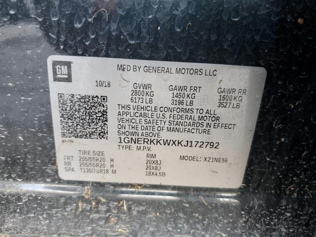 2019 CHEVROLET TRAVERSE P 1GNERKKWXKJ172792