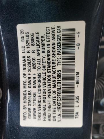2020 HONDA CIVIC LX 19XFC2F68LE015995