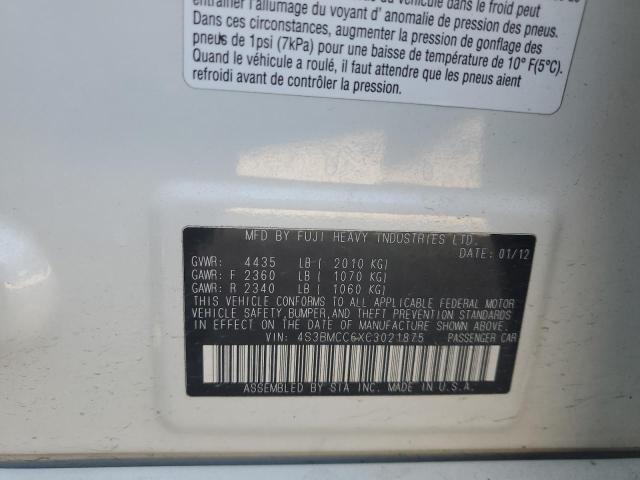 2012 SUBARU LEGACY 2.5 - 4S3BMCC6XC3021875