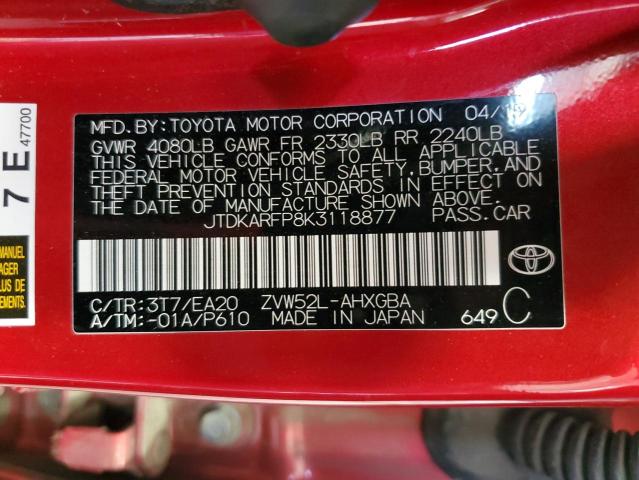 2019 TOYOTA PRIUS PRIM - JTDKARFP8K3118877