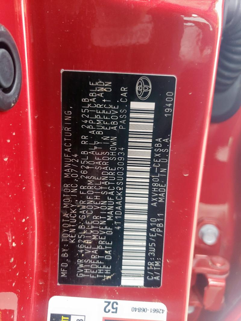 2025 TOYOTA CAMRY XSE - 4T1DAACK2SU030934