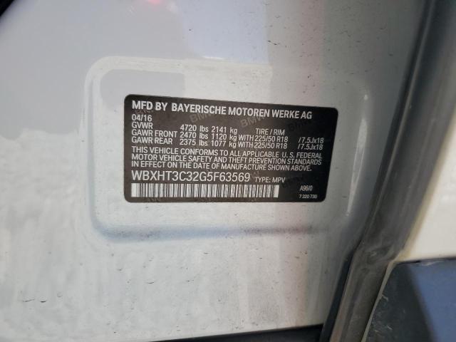 2016 BMW X1 XDRIVE2 WBXHT3C32G5F63569