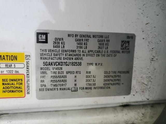 2016 BUICK ENCLAVE 5GAKVCKD7GJ182538