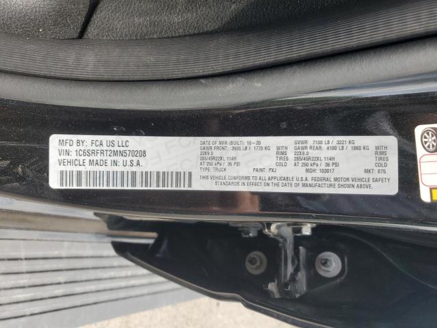 2021 RAM 1500 LARAMIE 1C6SRFRT2MN570208