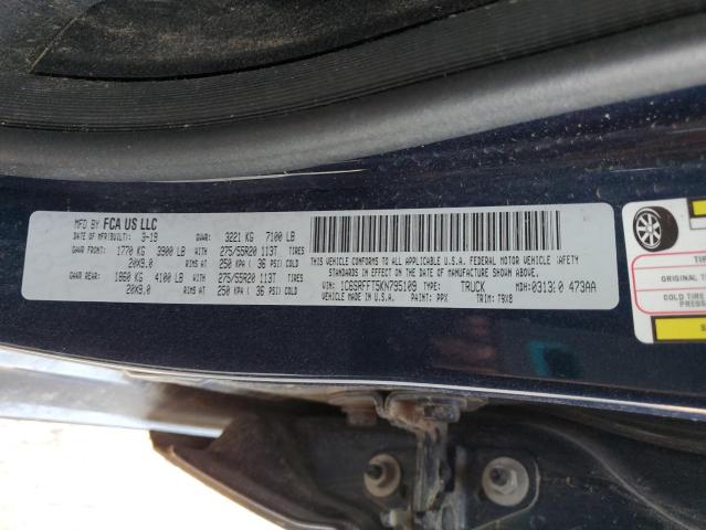 2019 RAM 1500 BIG H - 1C6SRFFT5KN795109