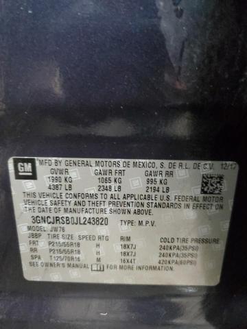 2018 CHEVROLET TRAX PREMI 3GNCJRSB0JL243820