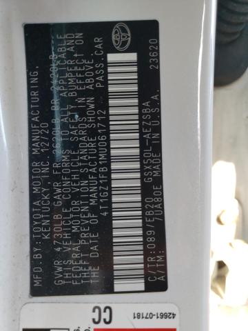 2021 TOYOTA AVALON TOU 4T1GZ1FB1MU061712