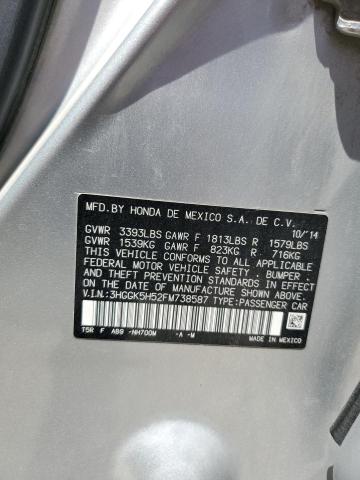 2015 HONDA FIT LX 3HGGK5H52FM738587