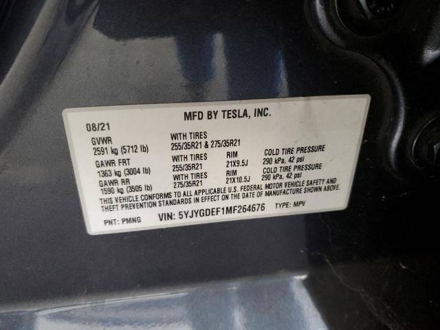 2021 TESLA MODEL Y - 5YJYGDEF1MF264676