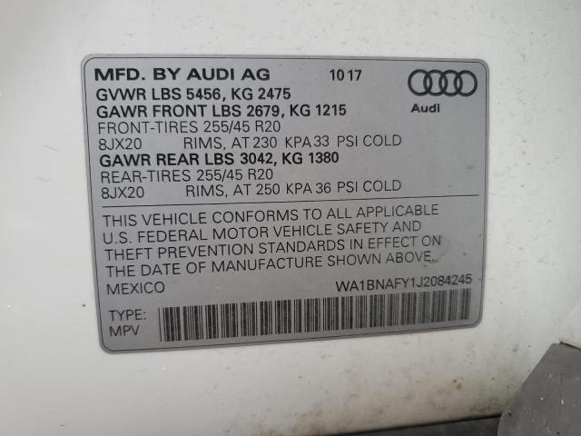 2018 AUDI Q5 PREMIUM - WA1BNAFY1J2084245