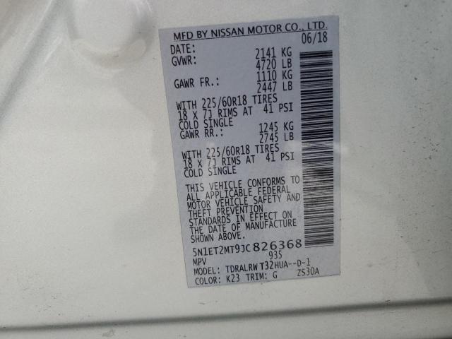2018 NISSAN ROGUE SV H 5N1ET2MT9JC826368
