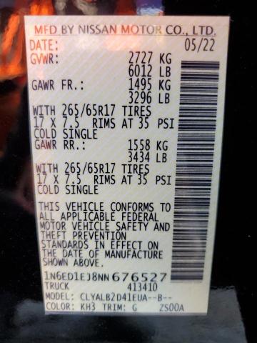 2022 NISSAN FRONTIER S 1N6ED1EJ8NN676527