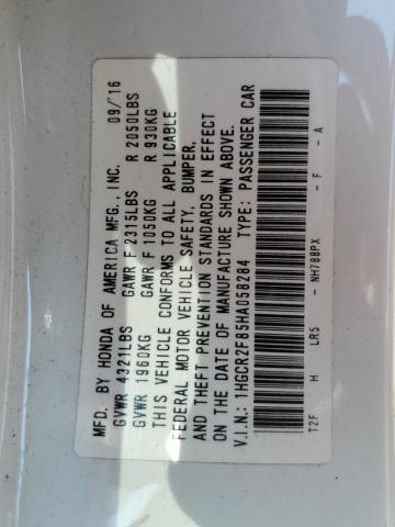 2017 HONDA ACCORD EXL 1HGCR2F85HA058284