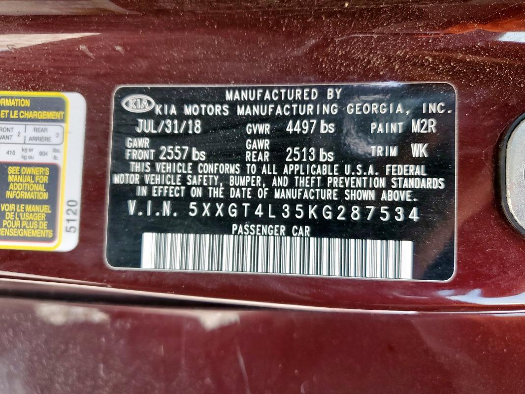 2019 KIA OPTIMA LX - 5XXGT4L35KG287534