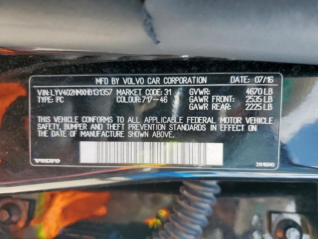 2017 VOLVO S60 PLATIN LYV402HMXHB131357