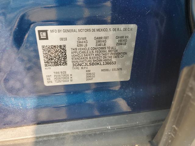 2019 CHEVROLET TRAX 1LT - 3GNCJLSB0KL136653