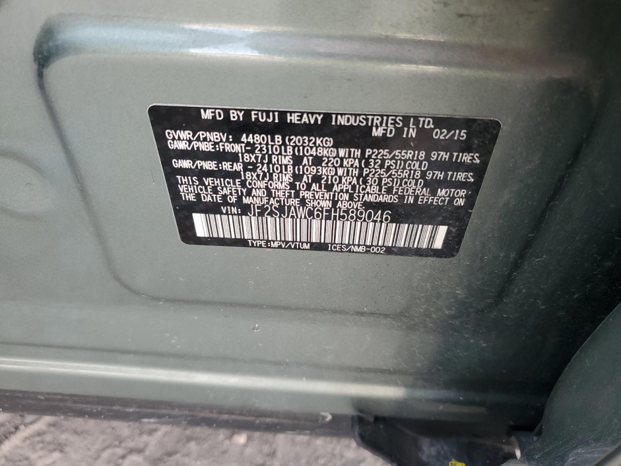 SUBARU FORESTER 2.5I TOURING