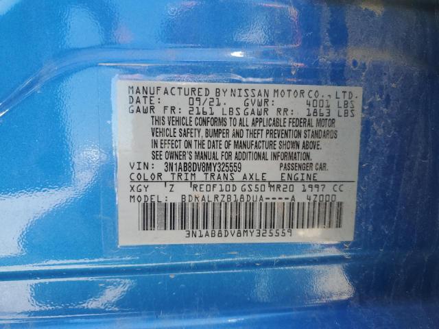 2021 NISSAN SENTRA SR - 3N1AB8DV8MY325559