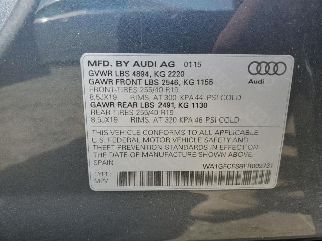 2015 AUDI Q3 PRESTIG WA1GFCFS8FR009731