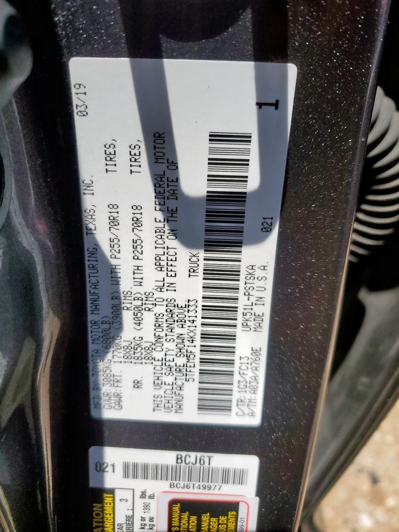 2019 TOYOTA TUNDRA CRE - 5TFEM5F14KX141333