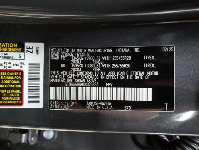 2025 LEXUS TX 350 BAS 5TDAAAB69SS025651