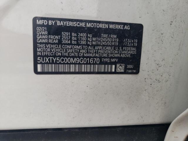 2021 BMW X3 XDRIVE3 - 5UXTY5C00M9G01670