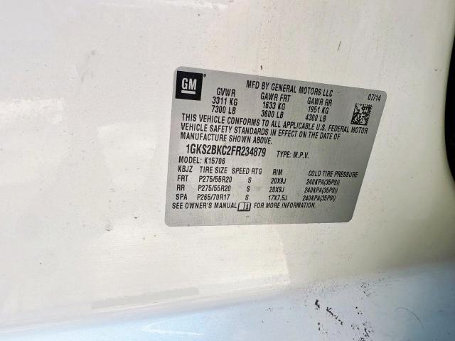2015 GMC YUKON SLT 1GKS2BKC2FR234879