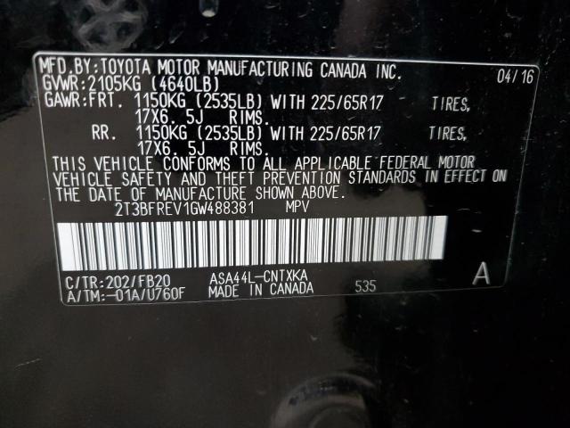 2016 TOYOTA RAV4 LE - 2T3BFREV1GW488381