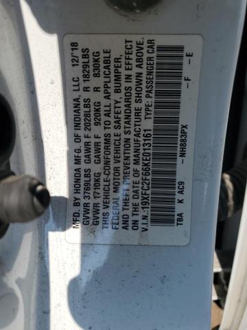 2019 HONDA CIVIC LX - 19XFC2F66KE013161