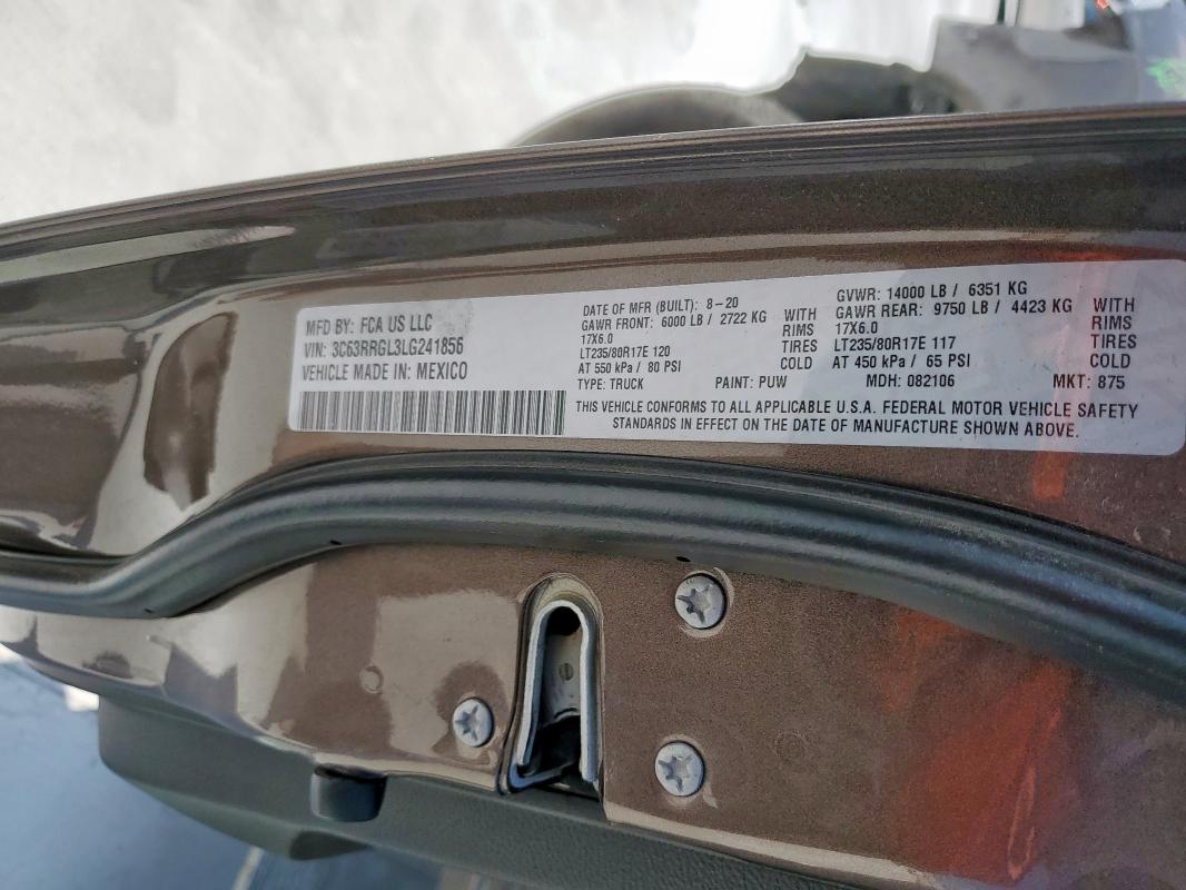 2020 RAM 3500 TRADE 3C63RRGL3LG241856
