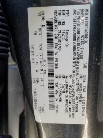 2016 FORD FOCUS SE - 1FADP3F24GL405039