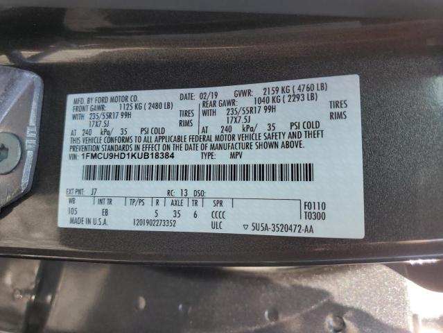 2019 FORD ESCAPE SEL - 1FMCU9HD1KUB18384