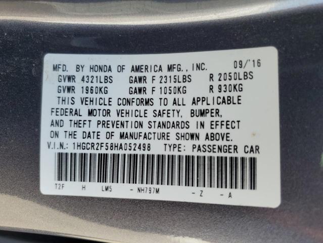 2017 HONDA ACCORD SPO 1HGCR2F58HA052498