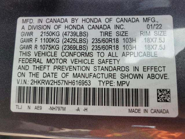 2022 HONDA CR-V EX - 2HKRW2H57NH616953
