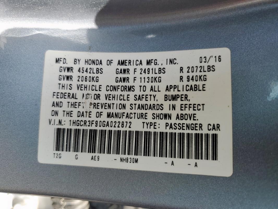 2016 HONDA ACCORD TOU 1HGCR3F90GA022872