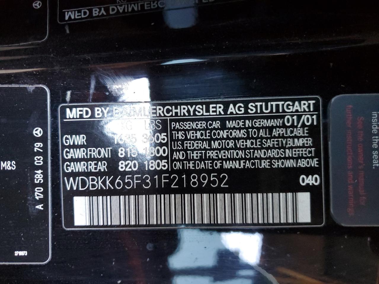 Lot #3318889913 2001 MERCEDES-BENZ SLK 320