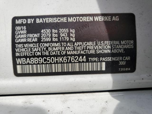 2017 BMW 330 I WBA8B9C50HK676244