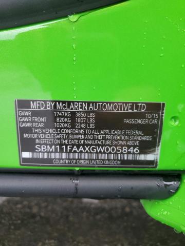 2016 MCLAREN AUTOMOTIVE 650S SPIDE SBM11FAAXGW005846