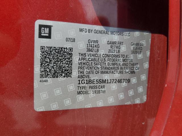 2018 CHEVROLET CRUZE LT - 1G1BE5SM1J7246709