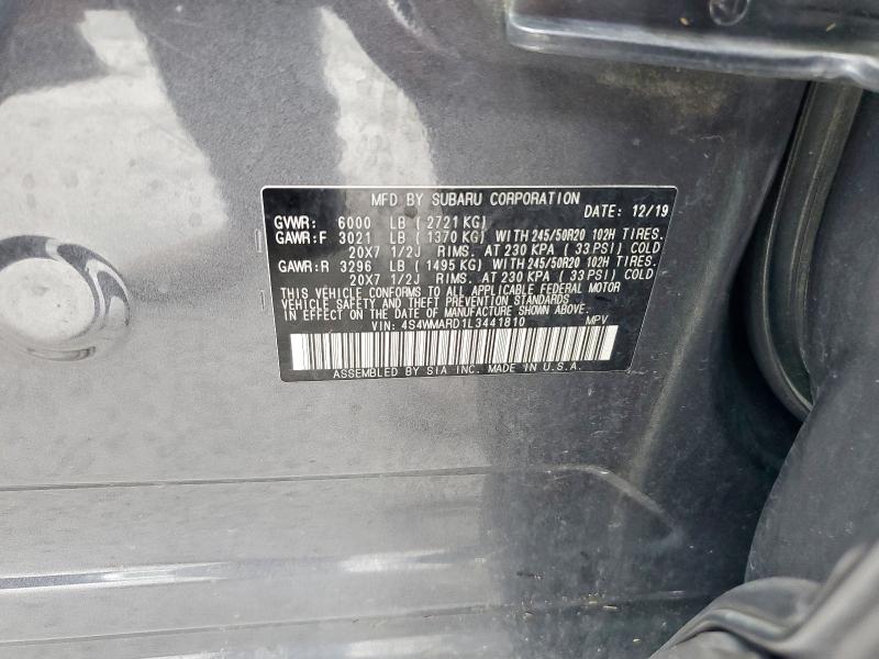 2020 SUBARU ASCENT TOU 4S4WMARD1L3441810