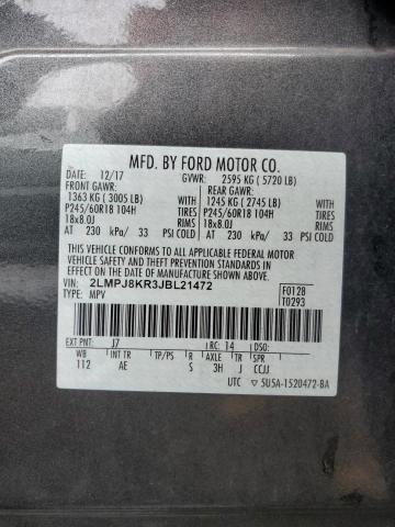 2018 LINCOLN MKX SELECT 2LMPJ8KR3JBL21472