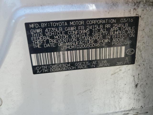 2016 LEXUS IS 300 JTHCM1D20G5009814
