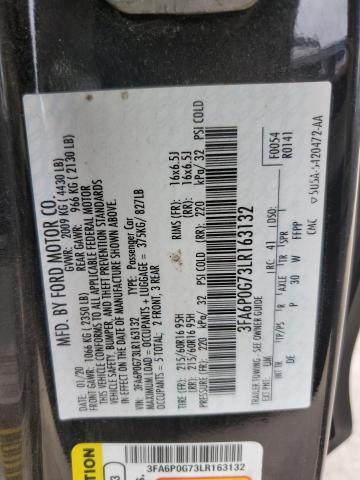 2020 FORD FUSION S 3FA6P0G73LR163132