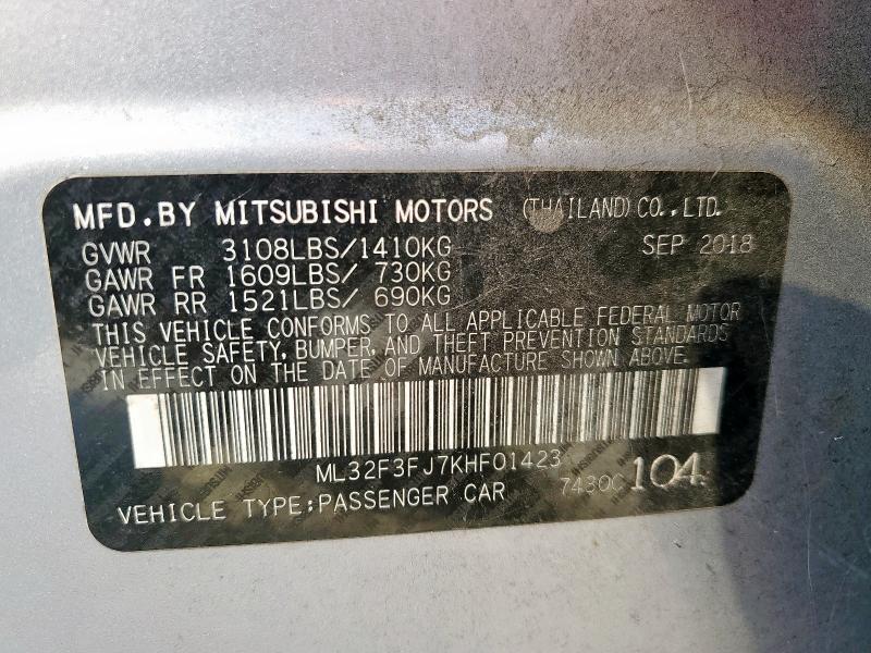 2019 MITSUBISHI MIRAGE G4 ML32F3FJ7KHF01423