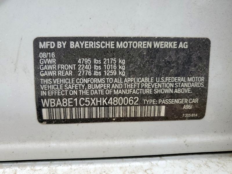 2017 BMW 330E WBA8E1C5XHK480062