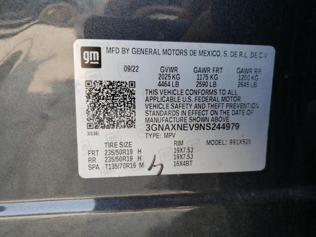 2022 CHEVROLET EQUINOX PR - 3GNAXNEV9NS244979