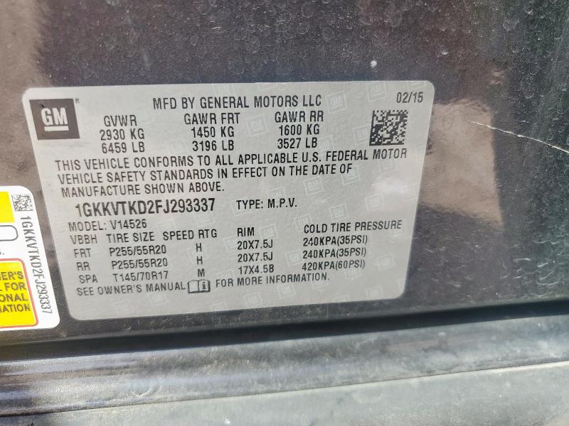 2015 GMC ACADIA DEN 1GKKVTKD2FJ293337