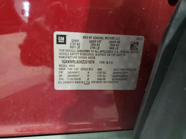 2017 GMC ACADIA SLE 1GKKNRLA6HZ261874