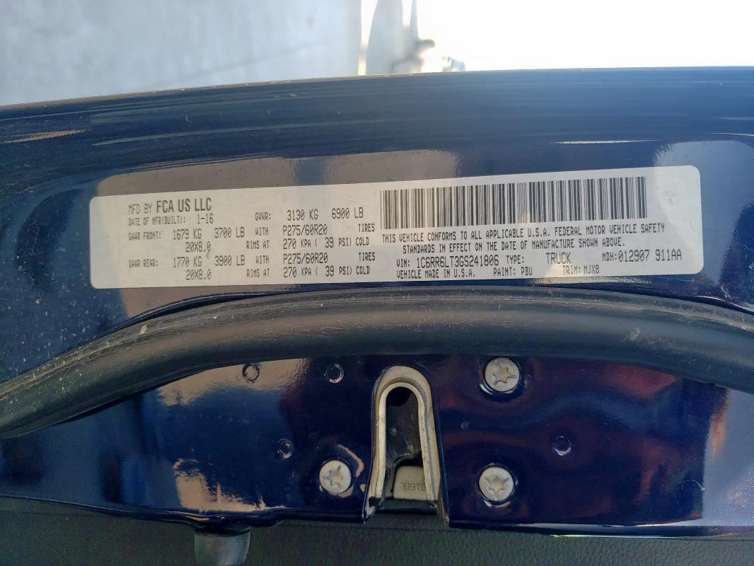 2016 RAM 1500 SLT 1C6RR6LT3GS241806